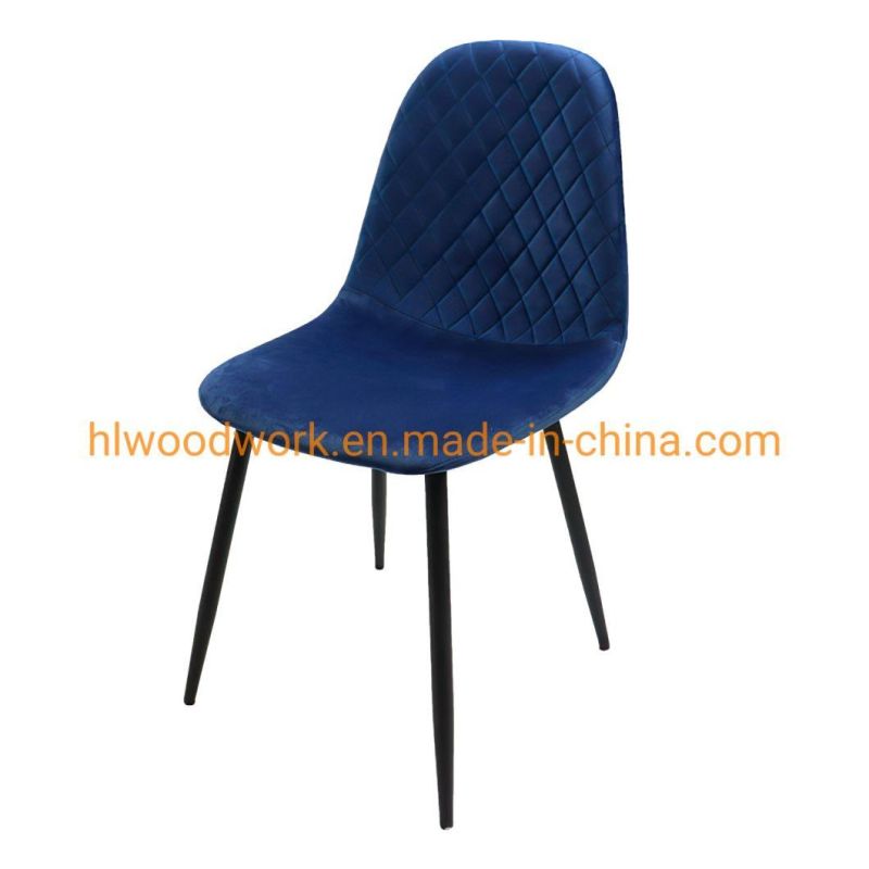 Modern Design Home Outdoor Restaurant Furniture Sofa Chair PU Faux Blue Dining Chair for Living Room Fashion Design Upholstered Backrest Home Furniture