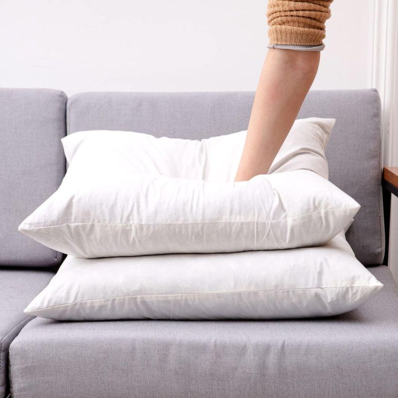 Factory Wholesale Luxury Soft and Fluffy Sofa Cushion Insert High Quality Goose Down and Feather Pillow Insert for Bed, Sofa