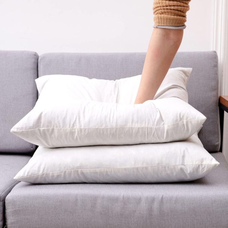 Factory Wholesale Luxury Soft and Fluffy Sofa Cushion Insert High Quality Goose Down and Feather Pillow Insert for Bed, Sofa