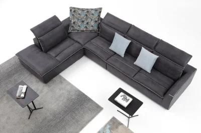 Modern Furniture Corner Sofa Set Upholstery Wooden 3 Seater Sectional Couch Living Room Fabric Sofa
