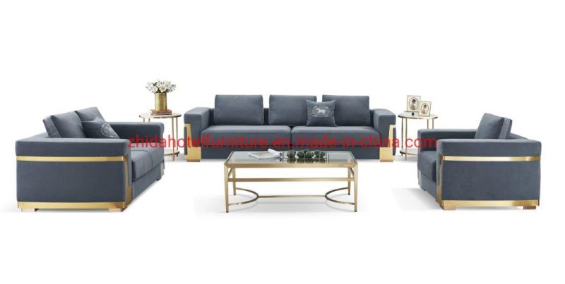 Luxury Lounge Fabrics Leisure Living Room Furniture Velvet Leisure Sofa