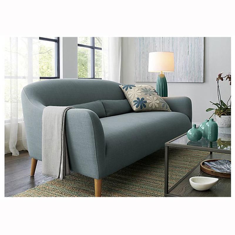 Special Curved Design Gery Living Room Fabric Sofa Sets