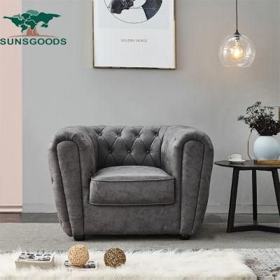 Modern Designs Leisure Home Furniture Velvet Fabric Wood Frame Chesterfield Sofa