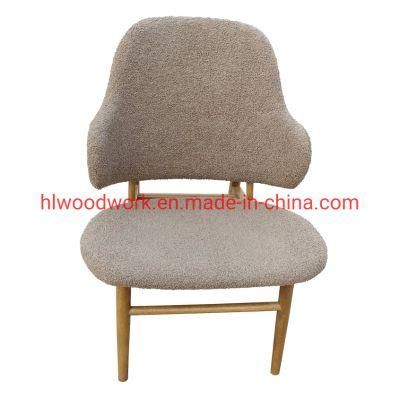Magnate Chair Brown Teddy Velvet Oak Wood Dining Chair Wooden Chair Lounge Sofa Coffee Shope Arm Chair Living Room Sofa Armchair