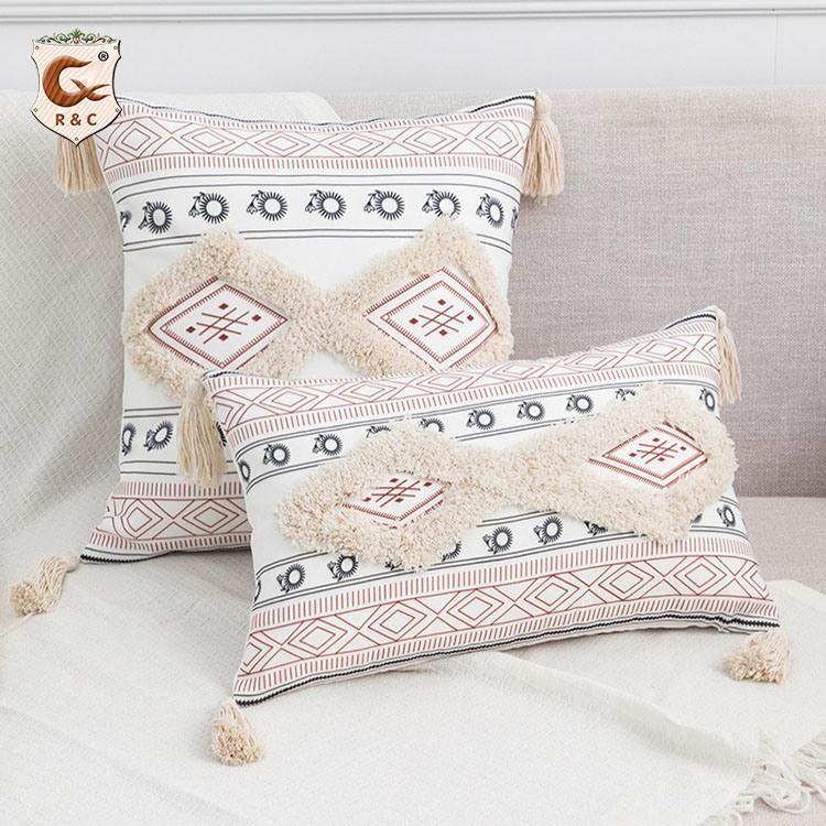 Embroidery New Fashion Plaid Geometric Cushion Cover Pillow Cover Pillowcase Home Decorative Sofa Throw Pillow