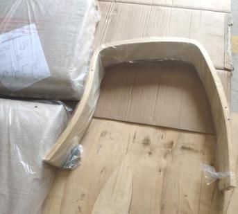 Small package size K/D double seat sofa with multi-layer board bending process sofa legs