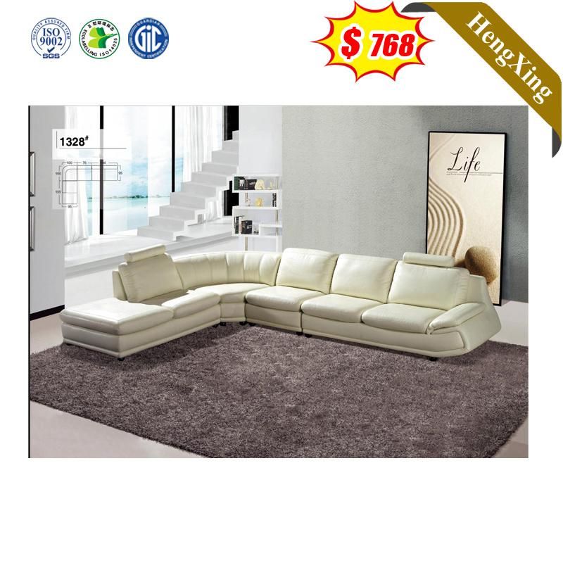 Italian Style Modern Living Room Furniture Sectional White L Shape Chaise Lounge Recliner Sofa Bed Leather Sofa