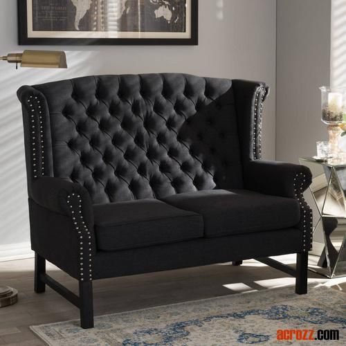 China New Design Hotel Lobby Clubhouse Meeting Area Banquet Events Private Area Low Middle High Backchair Back Sofa Sussex Dark Grey Linen Loveseat Sofa