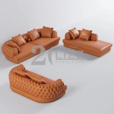 European Contemporary Upholstered Modern Geniue Leather Sofa Home Liivng Room Furniture with High Quality