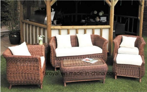Aluminium Frame Outdoor Sofa Set with Cushion Garden Single Sofa Modern Leisure Sofa Set Rattan Tea Table Patio Furniture