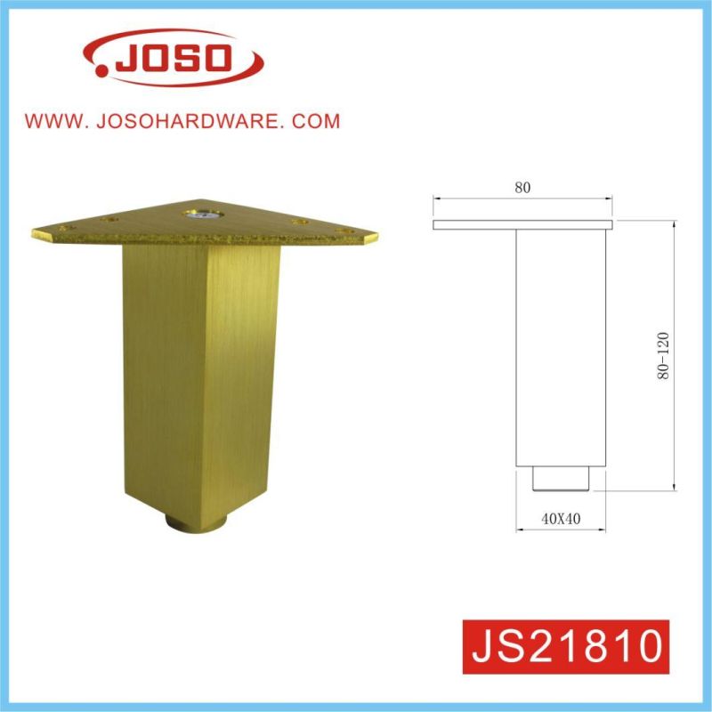 Adjustable Golden Square Cabinet Leg for Bedroom