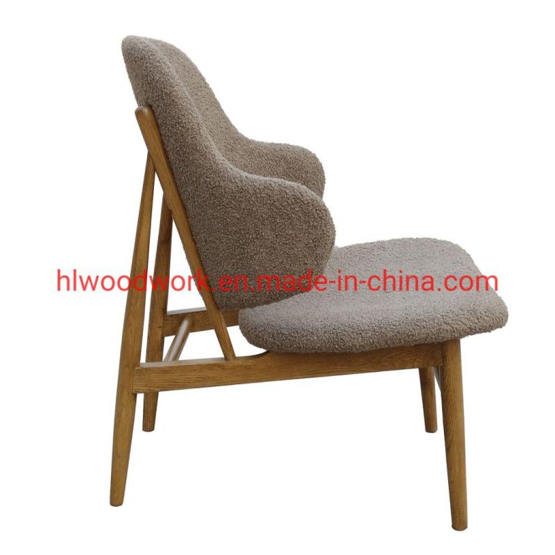 Magnate Chair Brown Teddy Velvet Solid Wood Teddy Velvet Dining Chair Wooden Chair Lounge Sofa Living Room Armchair Coffee Shop Armchair