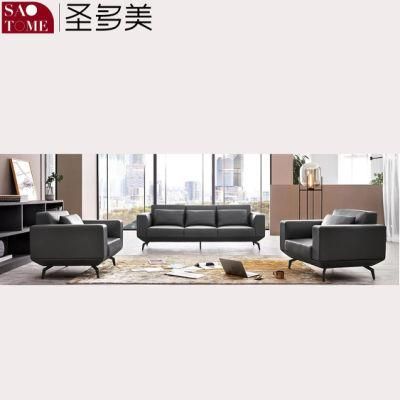 Modern Home Furniture Independent Office Comfortable Cowhide Finish Sofa
