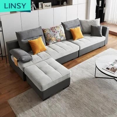 Linsy New L Shaped Sectional Modern Set Fabric Corner Sofa 996