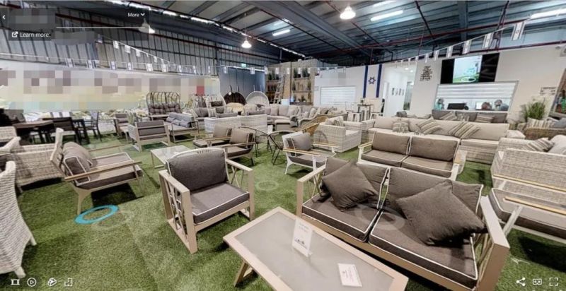 Outdoor Rattan Sofa Furniture Round Garden Patio Set 4PCS