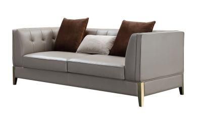 Glossy Stainless Steel Feet Tufed Classic Sofa Comfort Apartment Villa Use Couch Sofas on Sale