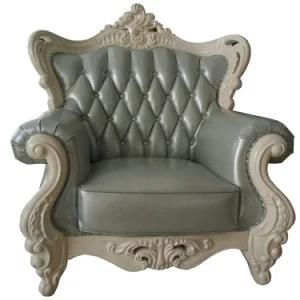 China Hotel Lobby Furniture Royal Style 1+2+3 Leather Sofa (169-3)