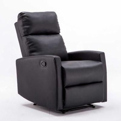 Black PU Leather Sofa Living Room Recliner Chair