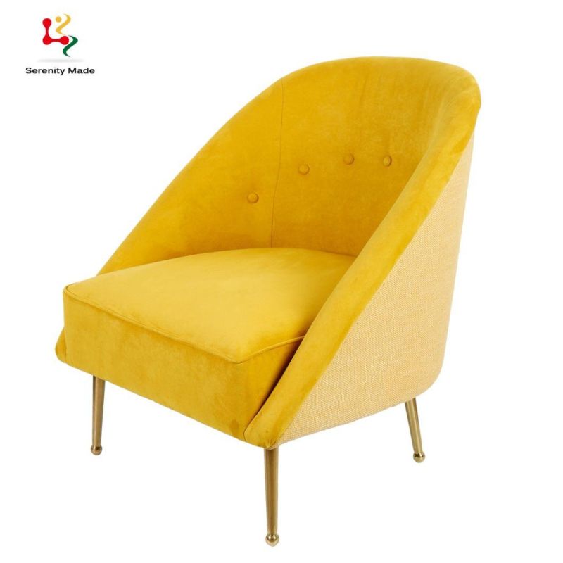 Supper Comfortable Fabric Upholstered Sofa Apartment Room Sofa with Metal Leg Living Room Single Sofa