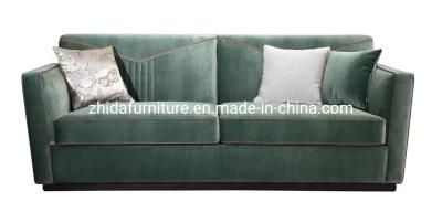 African Style Living Room Furniture Luxury Green Fabric Sofa for Villa