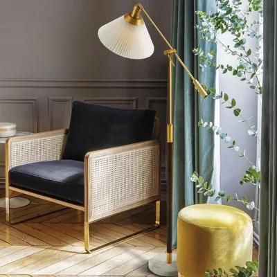 Nordic Floor Lamp Retro Sofa Side Bedside Pleated Vertical Desk Light
