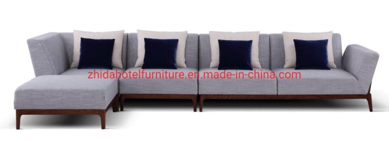 Apartment Bedroom Furniture Living Room Furniture Factory Walnut Fabric Sofa