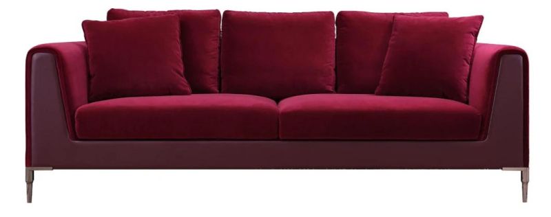 Italian Modern High Quality Solid Wood Stainless Steel High-End Fabric Cover Living Room Sofa Ls09