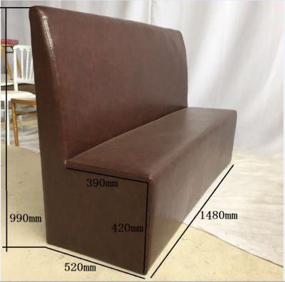 Durable and Modern Leather Booth Seating Wooden Sofa for Restaurant, Bar, Pub, Night Club