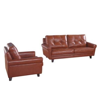 Sunlink High Quality Wood Top Leather Couch Sofa Set for Home Designs Livingroom Sofa