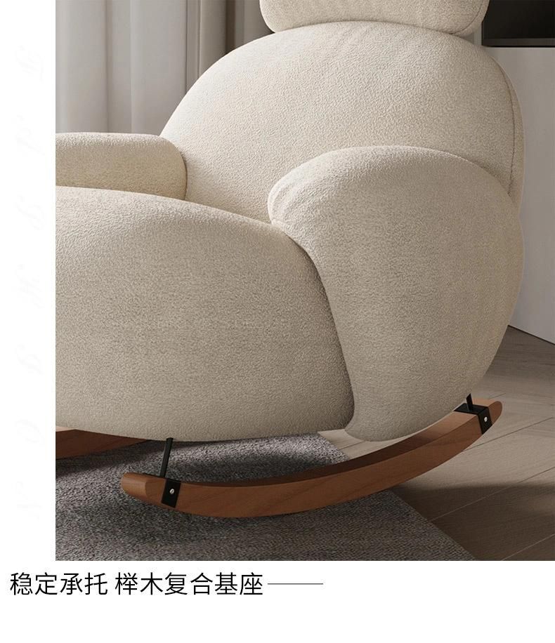 Nordic Cloth Art Lazy Sofa Chair Bedroom Leisure Arc Rocking Chair