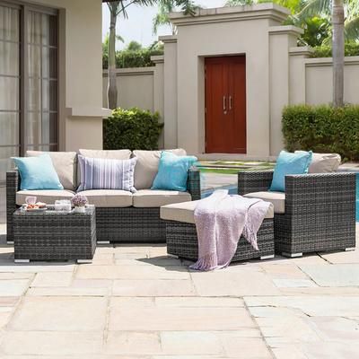 Sofa Courtyard Rattan Tea Table Set Indoor Outdoor Terrace Villa Garden Rattan Chair