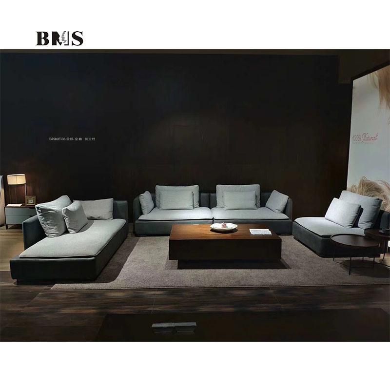 Foshan Modern Home Furniture Hotel Hall Leisure 4 Seater Grey Fabric Sofas