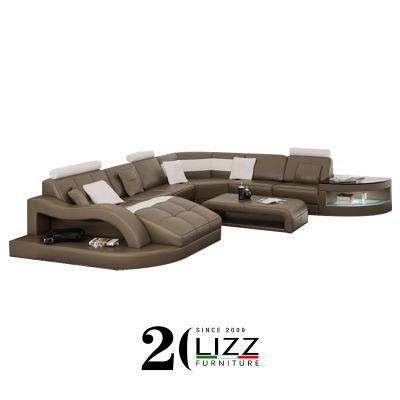 2021 New Design Living Room Furniture Luxury Leather Sectional Sofa Set