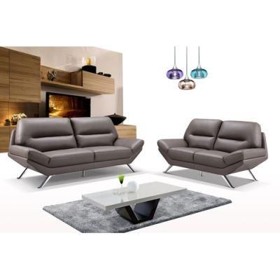 Full Genuine Leather Goose Feather Luxury Lazy Sofa with Footpedal Fancy Sofa Set Tufted Sofa