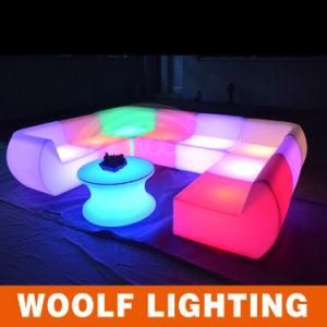 LED Illuminated Hotel Restaurant Cafe Corner Sofa