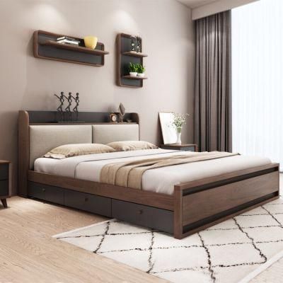 Modern Solid Wooden Home Bedroom Furniture Set Wardrobe Mattress Storage Double Single King Size Sofa Wall Bed