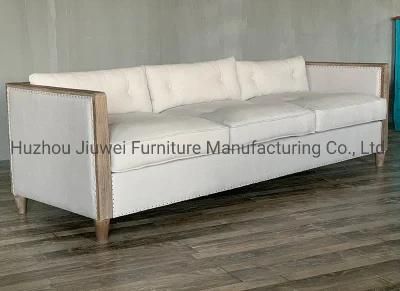 Oak Wooden Frame Linen Modern French Provincial Living Room Furniture Sofa Wedding Lounge Sectional Sofas
