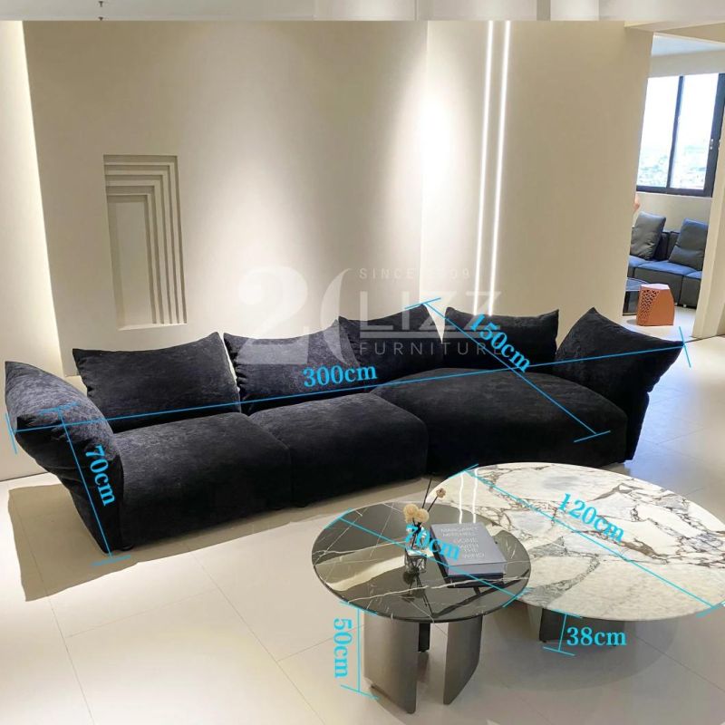 Modern Design Leisure High Quality Living Room Furniture European Style Fabric Sofa with Coffee Table