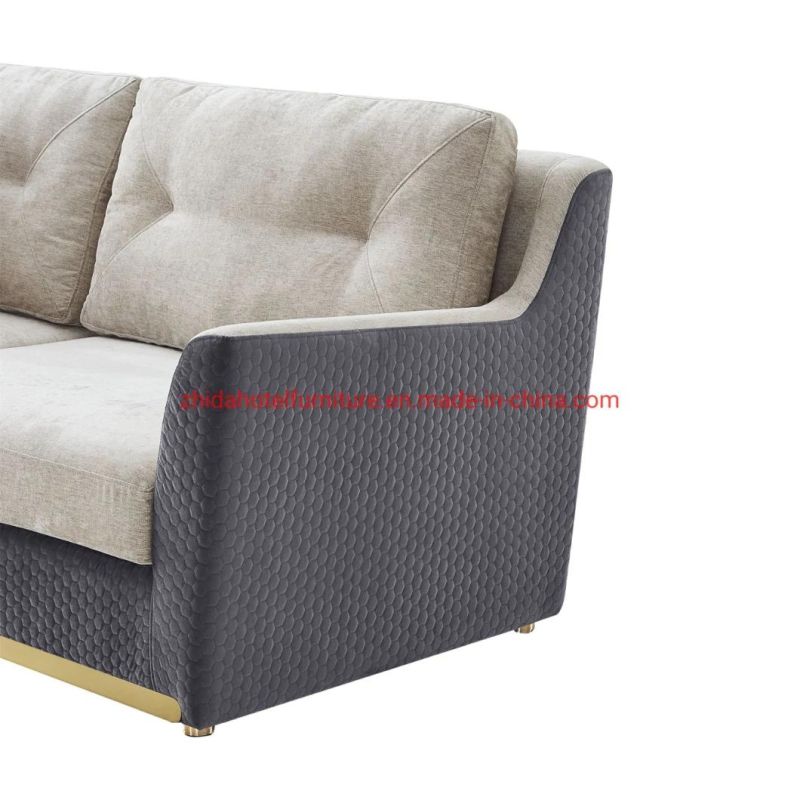 Luxury Living Room Furniture Sofa Fabric Sectional Sofa with Chaise
