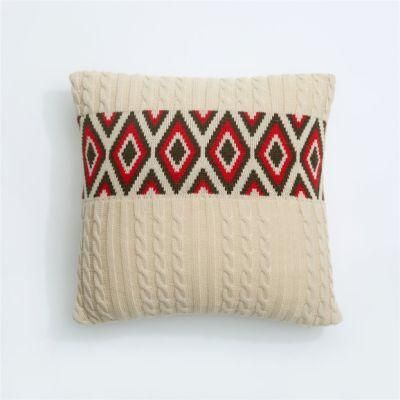 Acrylic Traditional National Style Square Knitting Pillow Case for Sofa Bed Room House