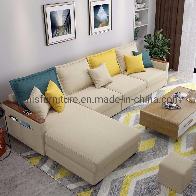 (MN-SF78) Home Furniture Small L-Shaped Blue Sofa with Wholesale Cheap Price