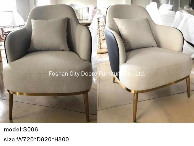 Home Stylish Home Sofa Chair Pleated Sofa Armchair with Golden Legs