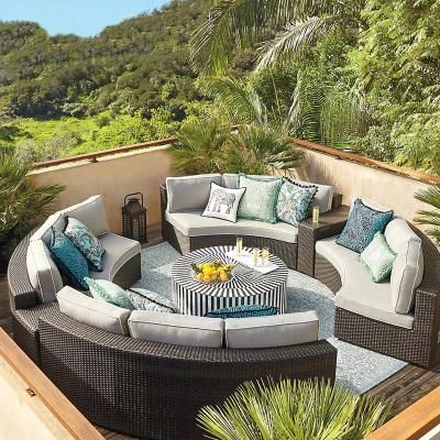 Outdoor Rattan Bed Outdoor Sofa Bed Outdoor Leisure Round Bed Swimming in Courtyard