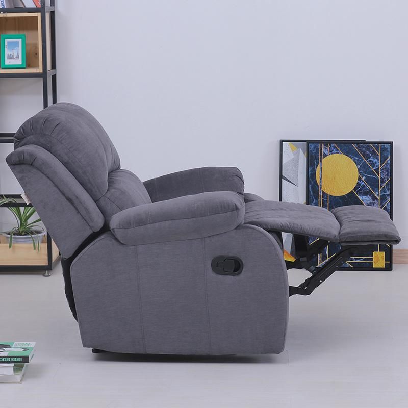 Dark Grey Fabric Living Room Sofa Reclining Chair Adjustable