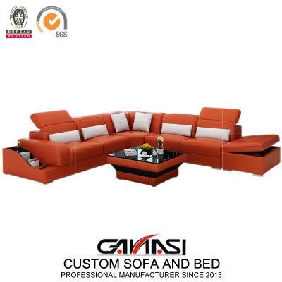 Best Selling Chinese Modern Leather Corner Sofa for House Use
