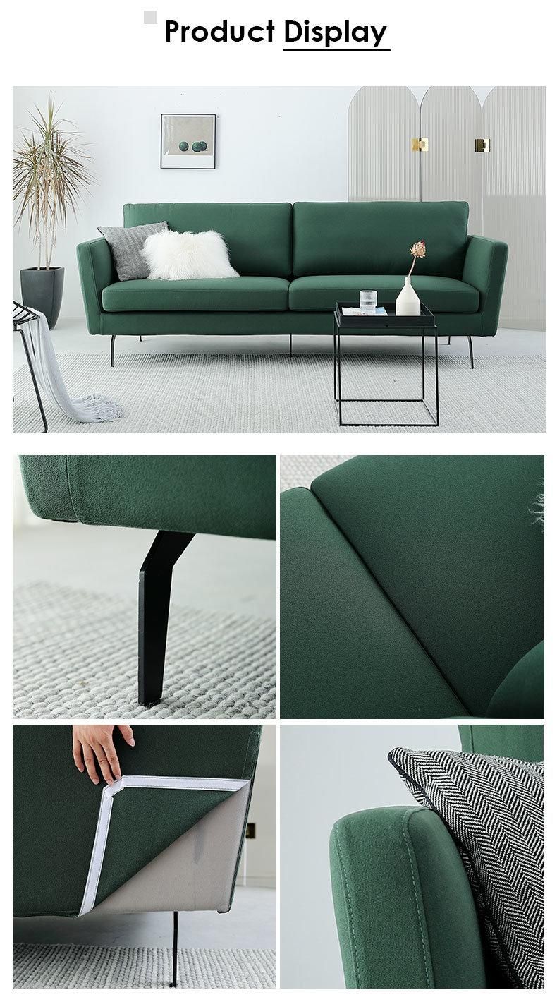Living Room Furniture Minimalist Fabric Modern Wood Frame Sofa