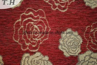 Jacquard Item Red Chenille Jacquard Sofa Fabric