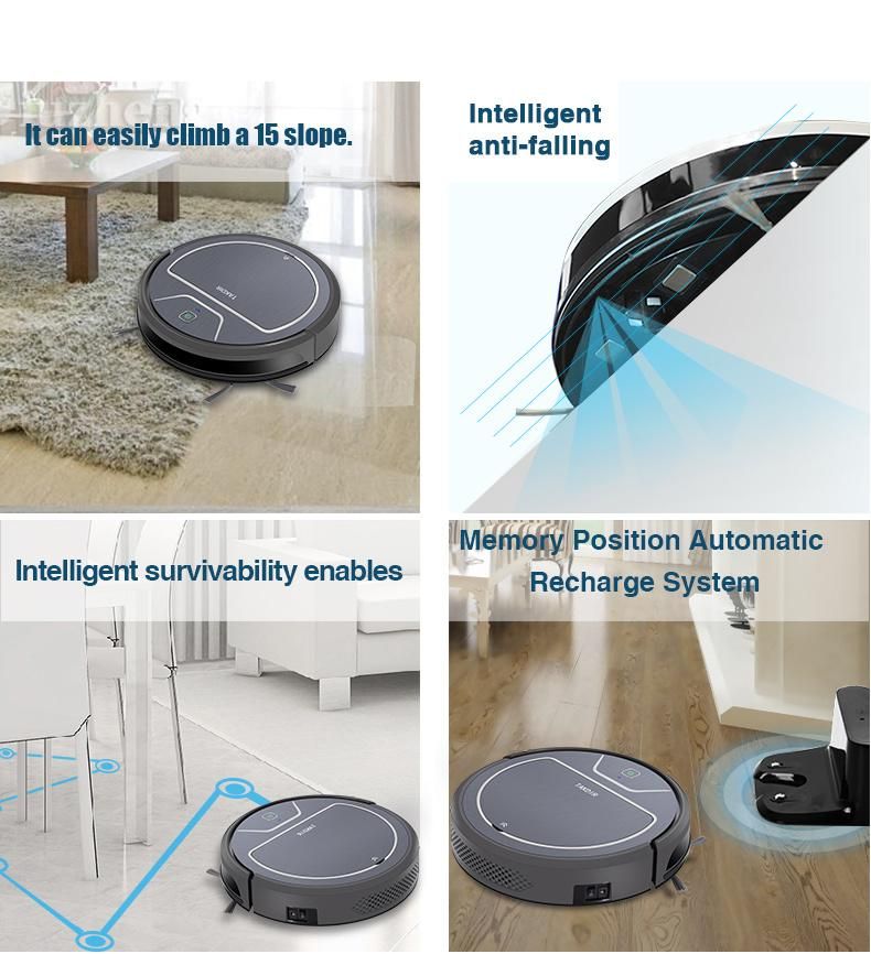 X750 Robot Vacuum Cleaner Mini USB Rechargeable Cordless Portable Dust Sweeper Kids Electric Desk Office Sofa Small Vacuum Cleaner Auto Sweeper