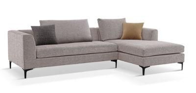L Shape Apartment Living Room Modern Fabric Leather Sofa