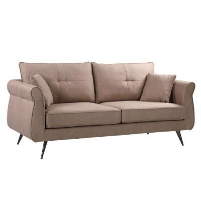 Nova Jssc025 2-Cushion 3-Seater Arm Sofa with Wood Base